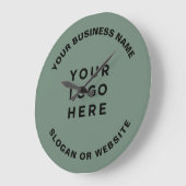 Your Business Logo Simple and Professional Sage Große Wanduhr (Winkel)