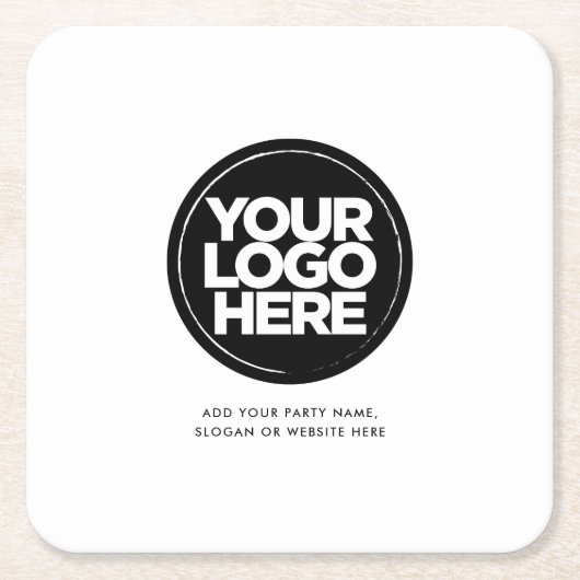 Your Business Logo Simple Basic Rechteckiger Pappuntersetzer (Vorderseite)