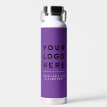 Your Business Logo Website Custom Water Bottle Trinkflasche<br><div class="desc">Your Business Logo Website or slogan Custom Water Bottle. A simple modern design in purple and white, for a stylish and professional look. Any color, any font, no minimum.</div>