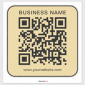 Your Business Name Url QR Code Large Black & Gold Aufkleber (Blatt)
