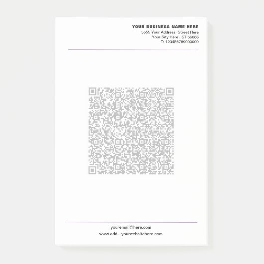Your Business Post-it® Notes Template with QR Code Post-it Klebezettel (Vorderseite)