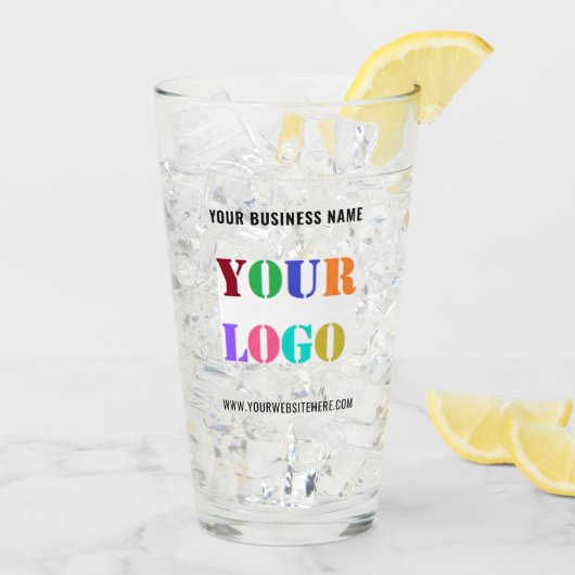 Your Business Promotional Branded Glass Example Glas (Rückseite Ice)