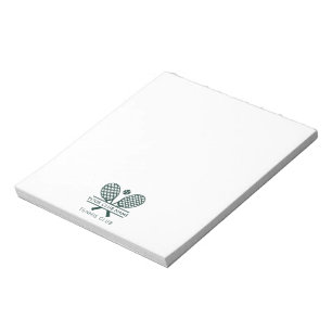 Your Club Name Tennis Team Personal Logo Grün Notizblock