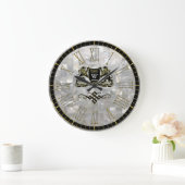 Your Coat of Arms Monogram Mother of Pearl Große Wanduhr (Zuhause)