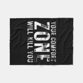 Your Comfort Zone Will Kill You Gym Motivational Y Fleecedecke (Vorderseite (Horizontal))