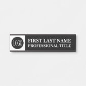 Your Company Logo Office Door Sign Black and White Türschild (Vorderseite )