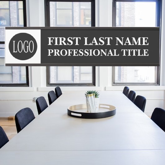 Your Company Logo Office Door Sign Black and White Türschild