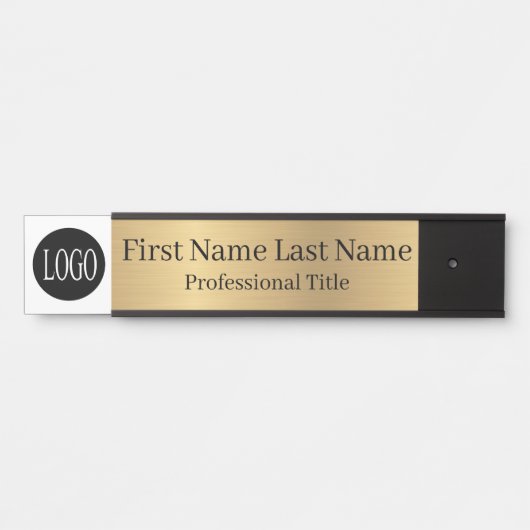 Your Company Logo Office Door Sign Faux Gold Türschild (Vorderseite )