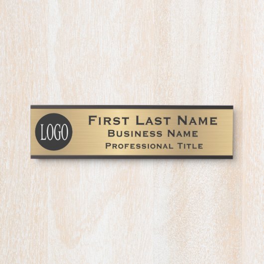 Your Company Logo Office Door Sign Faux Gold Türschild (Vorderseite )