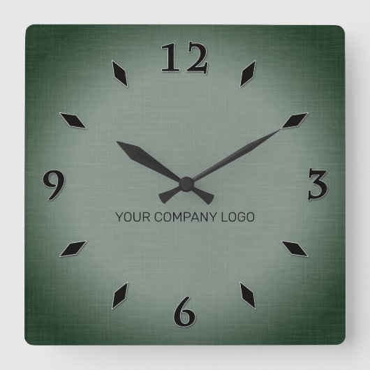 YOUR COMPANY LOGO,personalized,add your text Squar Quadratische Wanduhr (Vorderseite)