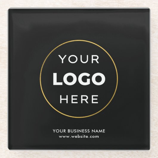 Your Custom Logo Business Corporate Glasuntersetzer (Vorderseite)