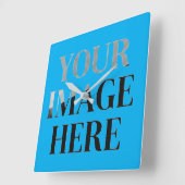 Your Custom Memory - Personalized Photo Placeholde Quadratische Wanduhr (Winkel)
