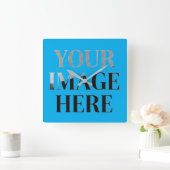 Your Custom Memory - Personalized Photo Placeholde Quadratische Wanduhr (Zuhause)