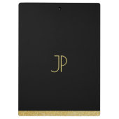 Your Custom Name Gold Text Personalized Monogram Klemmbrett (Rückseite)