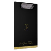 Your Custom Name Gold Text Personalized Monogram Klemmbrett (Rechts)