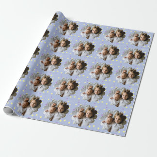 Your Custom Photo in Flower Polka Dot Geschenkpapier