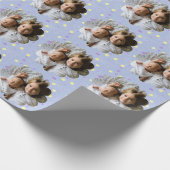 Your Custom Photo in Flower Polka Dot Geschenkpapier (Ecke)