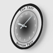 Your Custom Text Black White and Silver Gray Große Wanduhr (Winkel)