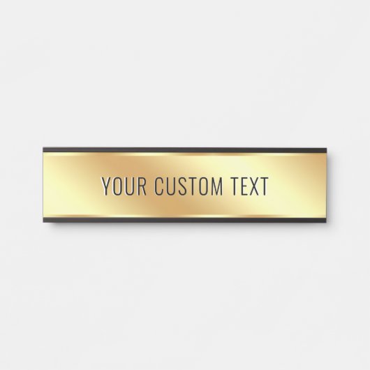 Your Custom Text Elegant Gold Create Your Own Türschild (Vorderseite )