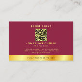 Your Custom Text Elegant Gold Professional Luxe Visitenkarte (Rückseite)