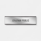 Your Custom Text Elegant Modern Simple Silver Home Türschild (Vorderseite )