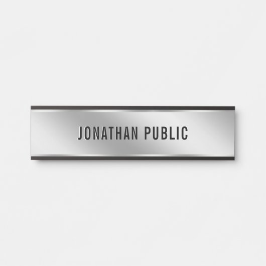 Your Custom Text Elegant Modern Simple Silver Home Türschild (Vorderseite )