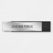Your Custom Text Elegant Modern Simple Silver Home Türschild (Vorderseite )