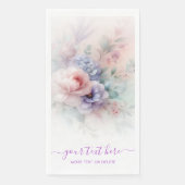 Your Custom Text Hand Script Aquarell Flowers Serviette (Vorderseite)