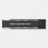 Your Custom Text Modern Black & Silver Template Türschild (Vorderseite )