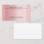 Your Custom Text Modern Chic Template Rose Gold Visitenkarte (Vorne/Hinten)