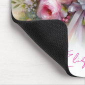 Your Custom Text Name Elegant Aquarell Flowers Art Mousepad (Ecke)