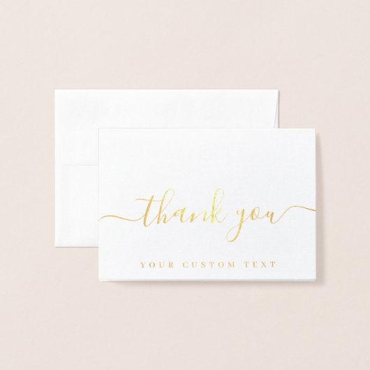Your Custom Text Name Handwritten Script Thank You Folienkarte (Vorderseite mit Umschlag)