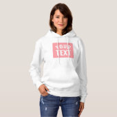 Your Custom Text or Name Blush Pink White Womens Hoodie (Vorne ganz)