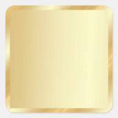 Your Custom Text Template Gold Blank Background Quadratischer Aufkleber (Vorderseite)