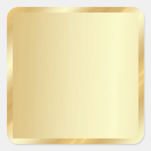 Your Custom Text Template Gold Blank Background Quadratischer Aufkleber (Vorderseite)