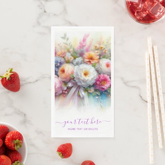 Your Custom Text Typography Script Floral Wedding Serviette (Beispiel)