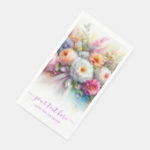 Your Custom Text Typography Script Floral Wedding Serviette (Ecke)