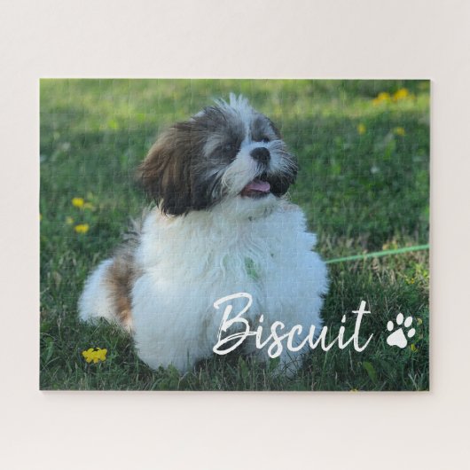 Your dog Name Script Custom Photo Puzzle (Horizontal)