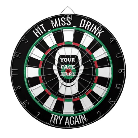 Your Face Here Dartboard  Funny Drinking Dartboard Dartscheibe (vorne)