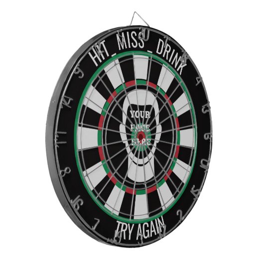 Your Face Here Dartboard  Funny Drinking Dartboard Dartscheibe (Vorderseite Links)