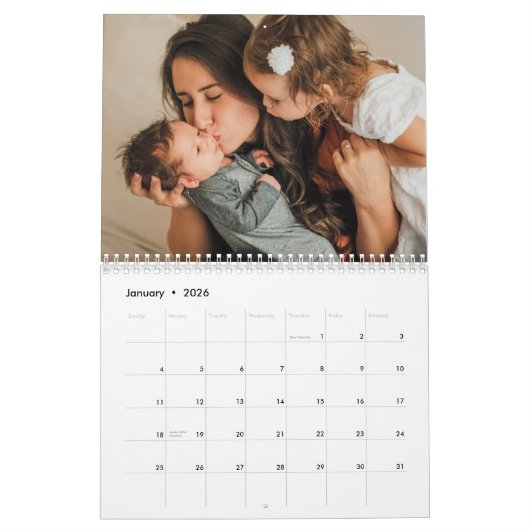 Your Family Photo Month By Month Personalized Kalender (Jan 2026)