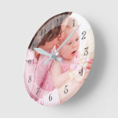 Your Family Photo Runde Wanduhr (Winkel)