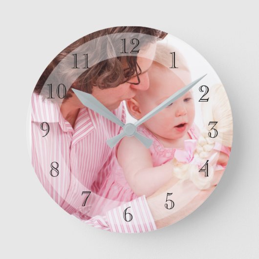 Your Family Photo Runde Wanduhr (Vorderseite)