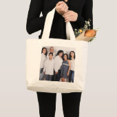 YOUR FAMILY PORTRÄT CUSTOM FOTO TOTE PURSE JUMBO STOFFBEUTEL (Vorderseite (Produkt))