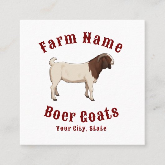 Your Farm Boer Goats Quadratische Visitenkarte (Vorderseite)