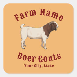 Your Farm Boer Goats Quadratischer Aufkleber
