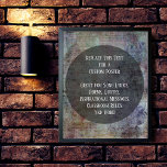 Your Favorite Quote Dark Colorful Grunge on Circle Poster<br><div class="desc">The background is covered with an image depicting a scratched, distressed, vintage grunge graphic in messy dark colorful hues. You are welcome to replace this piece of digital art with your own, or with your favorite digital photo! Over that, a large translucent black circle helps your text to pop while...</div>