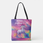 Your Feelings Are Valid Rainbow Tie Dye Unicorn Tasche (Rückseite)