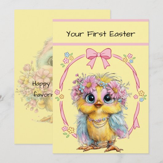 Your First Easter Flat Note Card Mitteilungskarte (Vorne/Hinten)