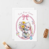 Your First Easter Flat Note Card Mitteilungskarte (Vorderseite/Rückseite Beispiel)